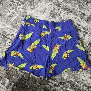 Mad Engine Simpsons Bart Shorts Purple 100% Rayon Stretch Women's Size S